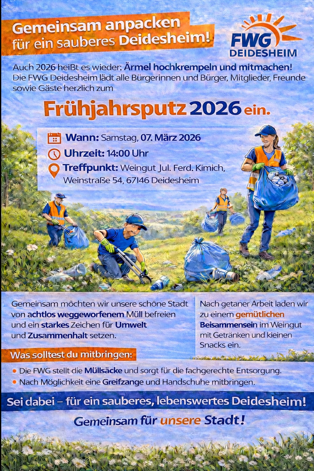 Flyer Frühjahrsputz FWG Deidesheim